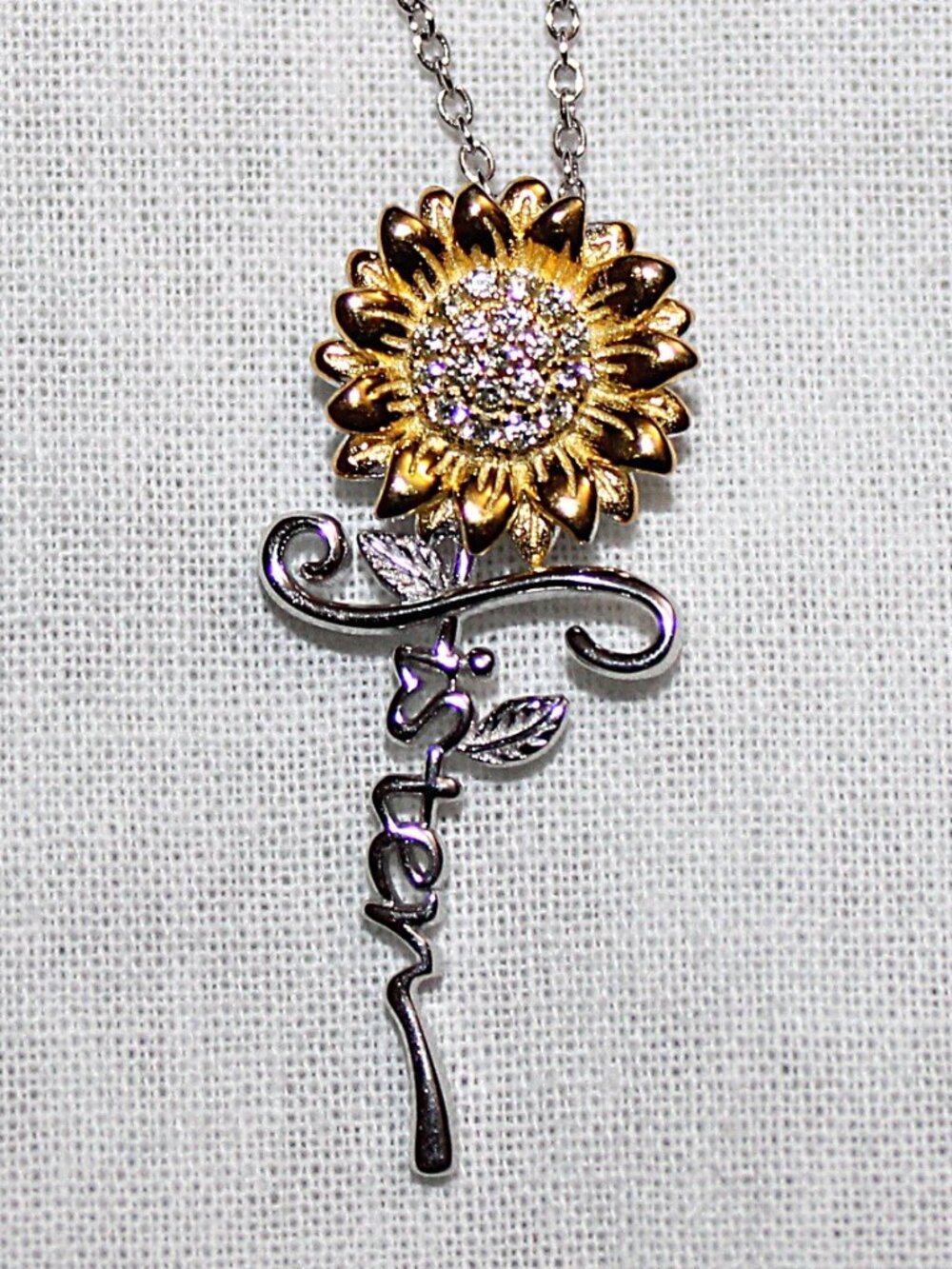 Sterling Silver Sunflower Sister Necklace